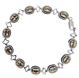 Vintage yellow stone 925 Silver Bracelet